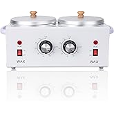 Double Wax Warmer Double Wax Pot Professional for Hair Removal, Electric Wax Heater Machine Dual Wax Pot Warmer Professional With Adjustable Temperature for Facial,Skin,Body,Spa, and Salon