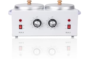 CMOOD Double Wax Warmer Double Wax Pot Professional for Hair Removal, Electric Wax Heater Machine Dual Wax Pot Warmer Professional With Adjustable Temperature for Facial,Skin,Body,Spa, and Salon