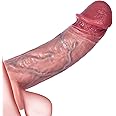 Penis Sleeve Cock Sleeve Extender - Realistic Soft Silicone Penis Enlarger Penis Ring, Adult Toys Sex Toys for Enlarge Prolong Pleasure, Adult Sex Toys for Men Women Couples