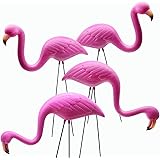 GiftExpress Set of 4, Small Pink Flamingo Yard Ornament/Mini Lawn Flamingo Ornaments/Pink Flamingo Garden Yard Decor (4)