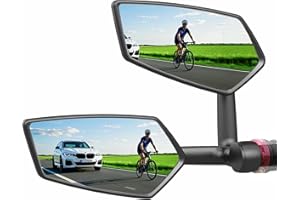 RBRL Bike Mirror 360° Adjustable, Wide Angle Rearview Mirror for Bicycle, E-Bike, MTB, Anti-shake Handlebar Bicycle Mirror, Lightweight & Universal Fit (left)