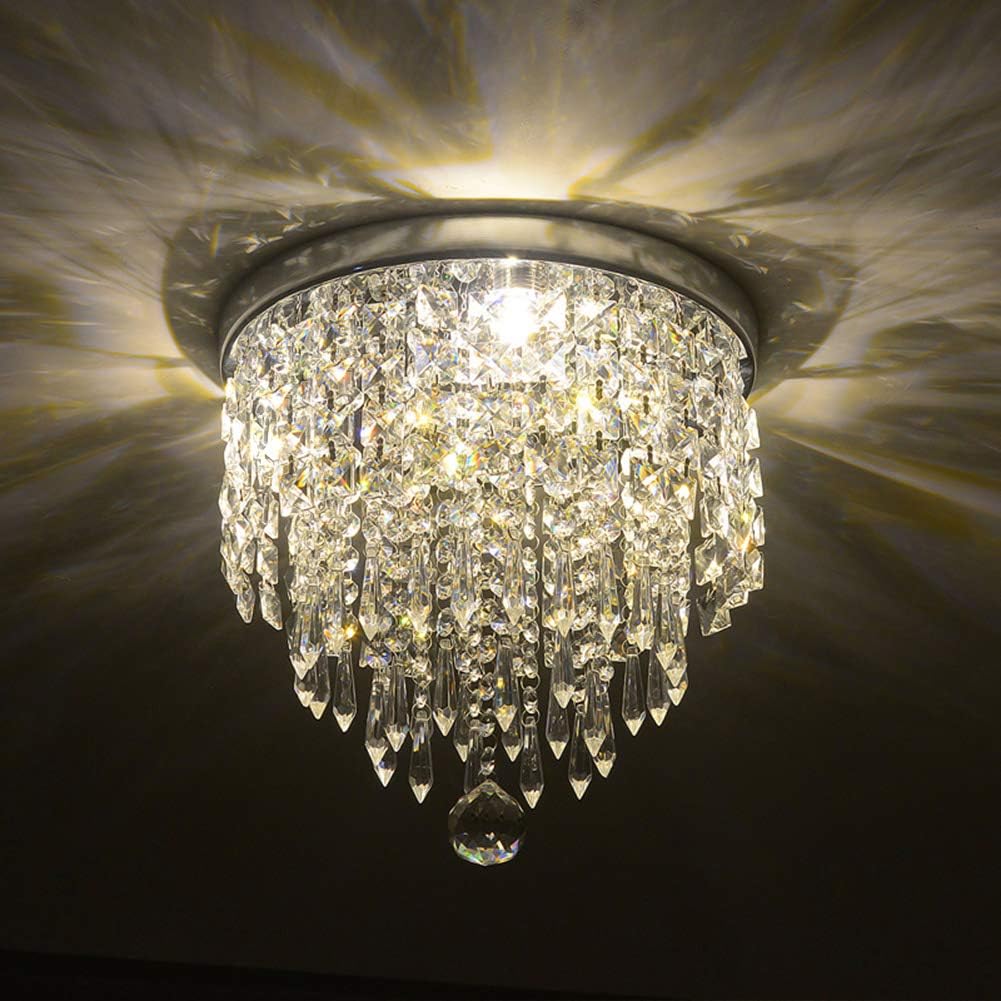 Hile Lighting KU300074 Modern Chandelier Crystal Ball Fixture Pendant Ceiling Lamp H10.43" X W8.66", 1 Light - - 