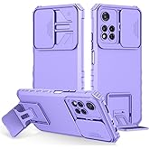 Vokuha Case for Redmi 10 Case, Redmi 10 Prime/Redmi 10 2022 Case with Slide Camera Lens Kickstand Military-Grade Bumpers Armor Shockproof Protective Cover for Xiaomi Redmi 10 Purple