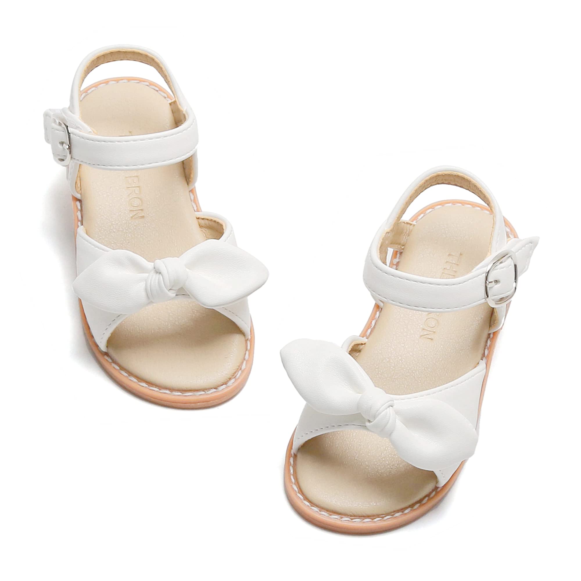 Photo 1 of THEE BRON Toddler Girls Wedding Princess Sandals– Comfortable Sparkly Shoes for Festive Dress-Up(TB503 Toddler,White/9M)