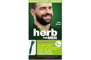 Herb For Men, PPD & Ammonia Free Mustache & Beard Dye, Vegan Coloring – Dark Brown.