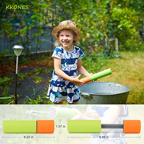 KKONES Mini Super Soaker Foam Pocket Water Guns (6 pack) Toys for Kids Summer Swimming Pool Game Beach Sand Water Blaster Toy Boys Girls Adult