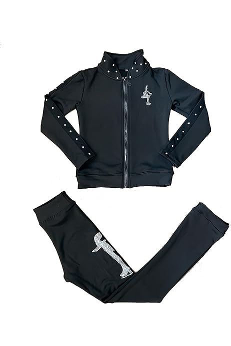 Conjunto Patinaje Niñas TiaoBug - Chaqueta + Chaleco + Leggings, Poliéster Elastano, Para Gimnasia, Danza, Ballet