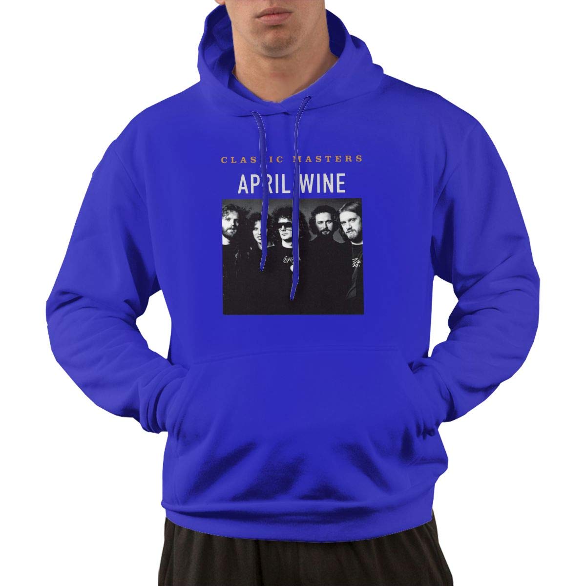 S Pullover Retro Blue Print April Wine Classic Masters Hooded Shirts With Pocket L