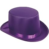 Loftus International Satin Ribbon Halloween Costume Top Hat, Purple One-Size (7 1/4") - Novelty Item