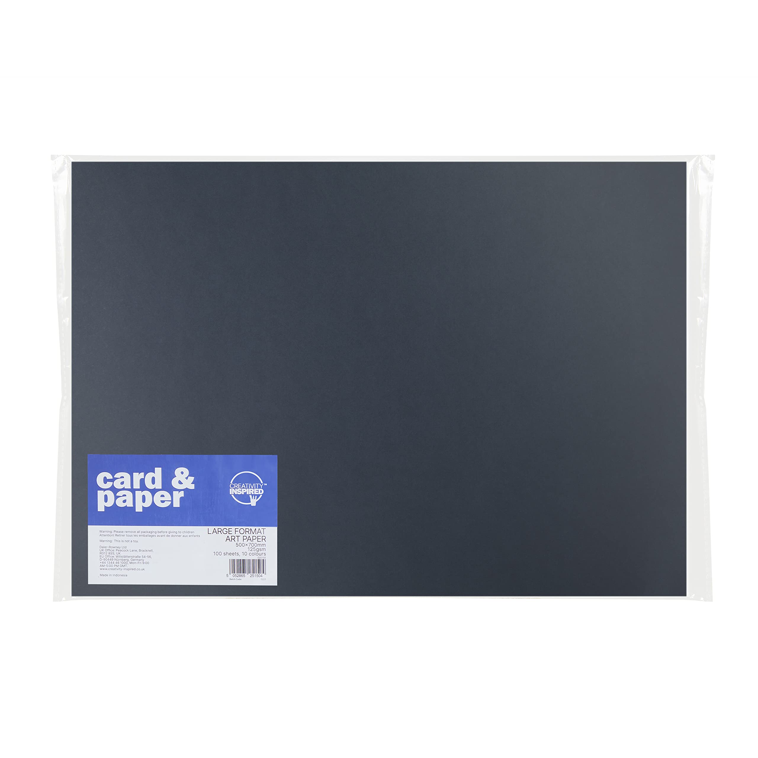 scola Large Format Art Paper, 10 Bright Colours, 100 Sheets, 500 x 700 mm, 125 gsm, Art and Crafts Projects, Ideal for Schools and Children