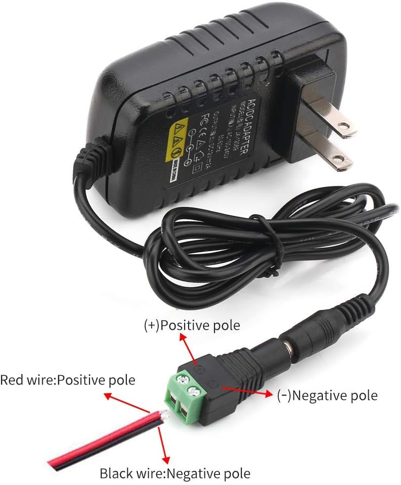 AC Adapter, YIFENG 12V/2A AC DC Switching Power Supply Adapter(Input 100-240V, Output 12V 2A) with DC Connector Gift : Electronics
