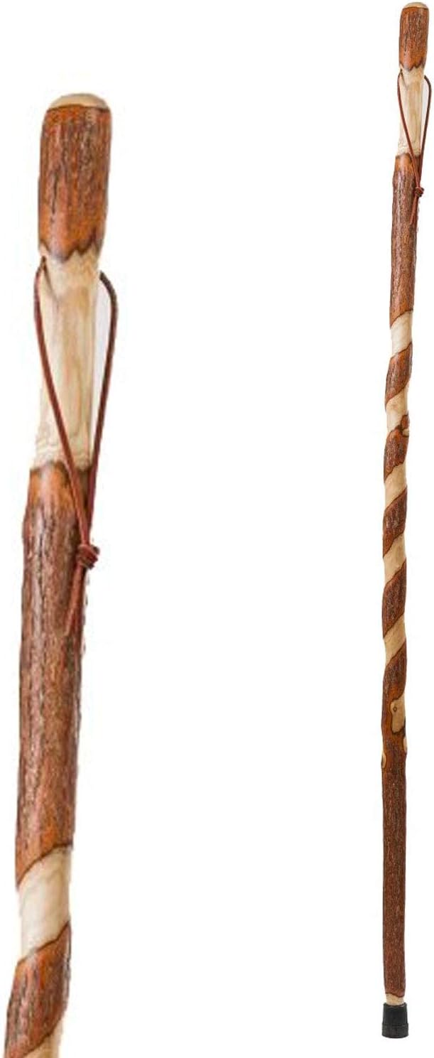 Brazos 55" Handcrafted Twisted Ash Wood Walking Stick for