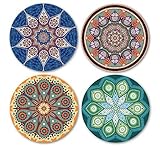 Coastero Absorbent Stone Coasters - MANDALA - Set of 4