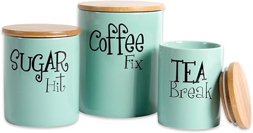 ceramic coffee tea sugar canisters