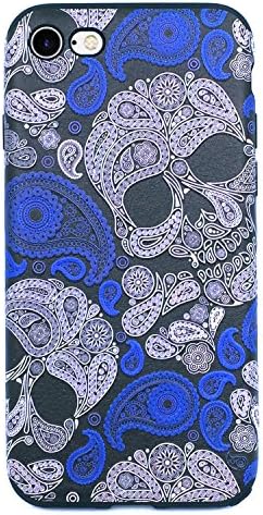 iPhone 7 Case, MyColors Flexible Soft Silicone Cool Case Embossed with Skullcandy Pattern for iPhone 7 4.7 Inch (Skullcandy)