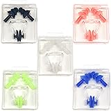 （なないろ館）シリコン製 スイミング 耳栓 鼻栓 5個セット 防水 水泳 耳せん ケース付き ノーズクリップ