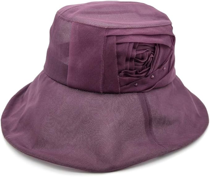 Amazon Nobrand 高級布帛 7263 帽子 レディース 婦人 シルク 絹 母の日 プレゼント Uvケア 旅行 バカンス 日本製 ネット通販 春夏 えんじ ハット 通販