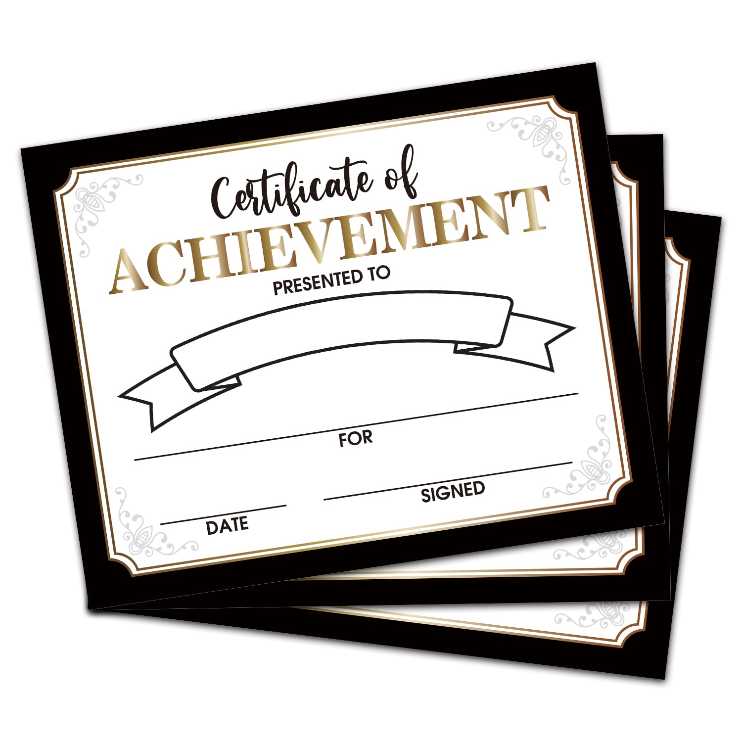 Mua 25 Gold and Black Award Recognition Certificate of Completion, 8x10