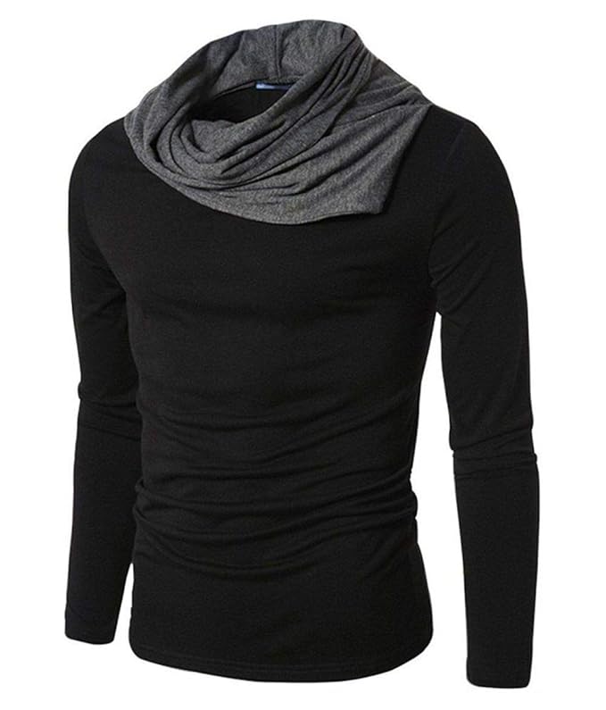 Buy LIKE TEES Men's Solid Cotton Long Sleeve Cowl Neck SlimFit TShirt at Amazon.in