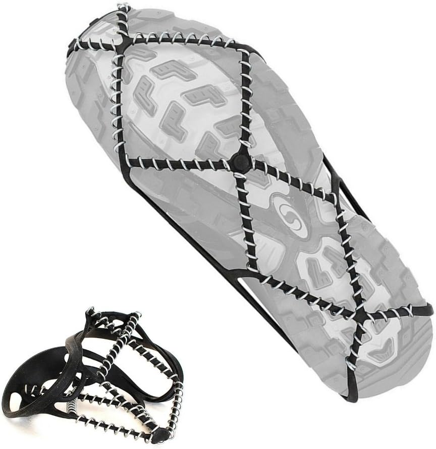 ALLY Winter Traction Ice Cleats, Sonw Grips for Shoes Boots, Anti-slip Cramponx Grippers, Safety Walkers Traction Device - Universal Size (3-9 UK)