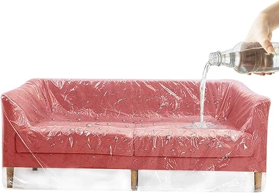 Heavyduty clear plastic sofa cover full coverage scratchresistant