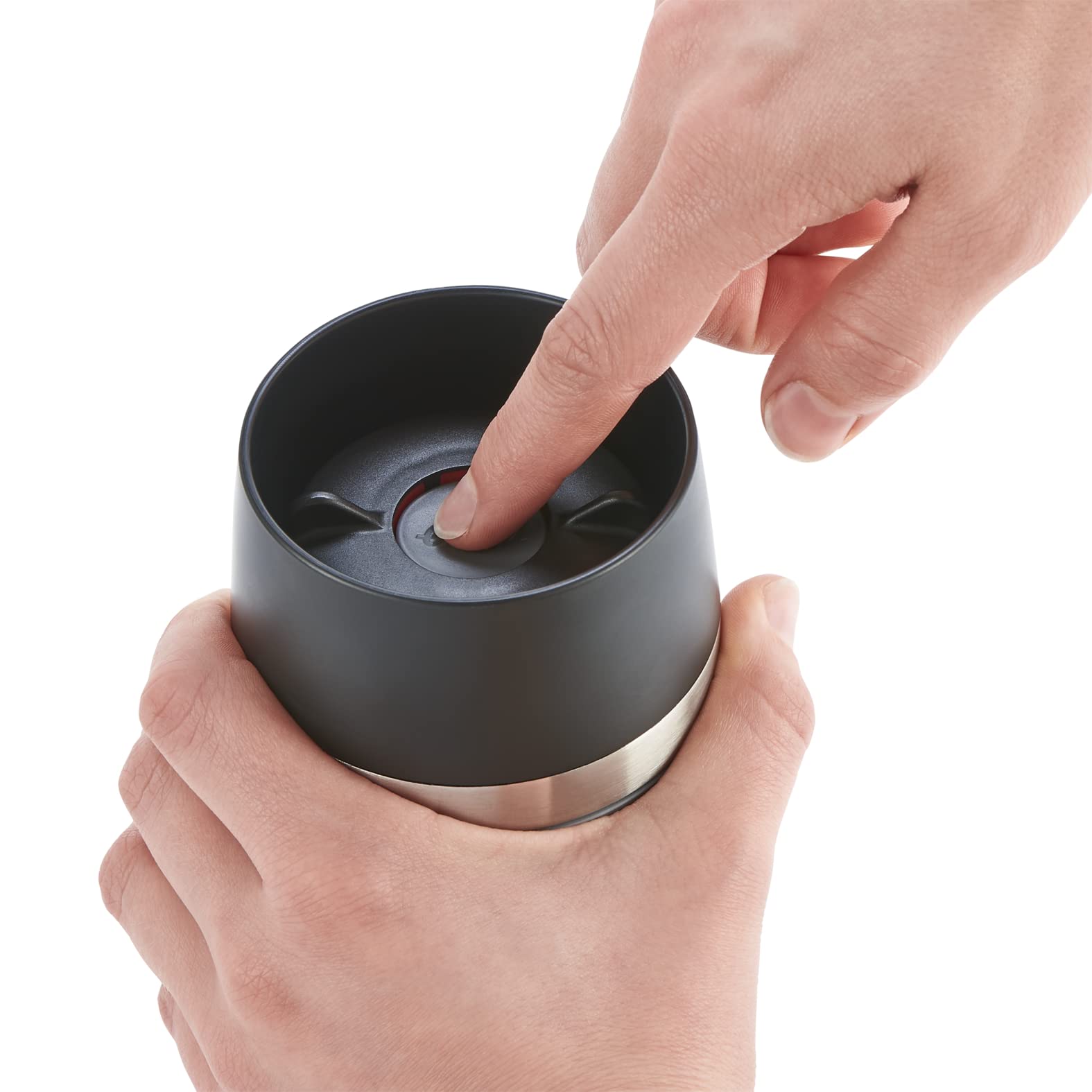 Emsa Travel Mug Classic Thermobecher, 360 ml, Isolierbecher hält 4h heiß, 8h kalt, 100 Prozent dicht, auslaufsicher, Quick-Press-Verschluss, 360 Grad-Trinköffnung, Kaffeebecher to go, Schwarz, 513361 6