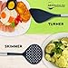 Silicone Cooking Utensils Kitchen Utensil Set for Nonstick Cookware Heat Resistant and Dishwasher Safe Spatula, Spaghetti Server, Spoon, Turners, Ladle, Skimmer, Tongs, Whisk, Brush, Measuring Spoons