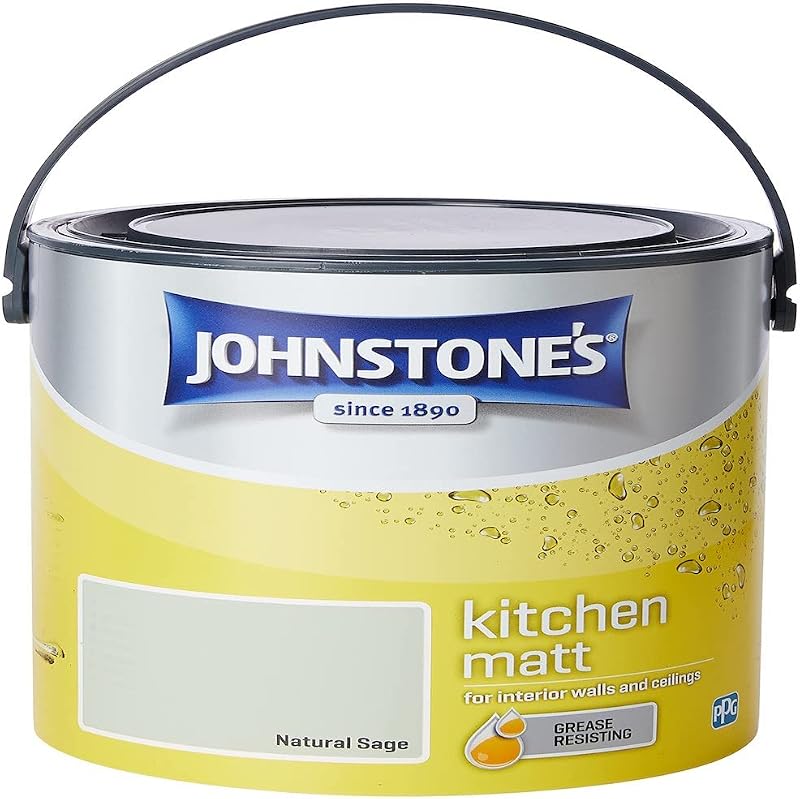 Johnstone's Kitchen Paint Natural Sage Matt Emulsion 2.5L 12m2 Coverage