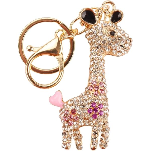 Portachiavi Ispiratore Con Giraffa, Con Ciondolo a Forma Di Giraffa