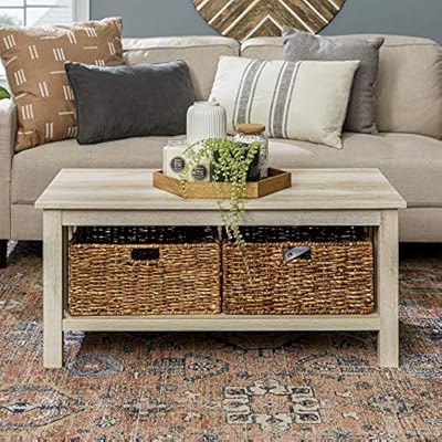 Lucas Transitional Coffee Table with Storage in White Oak 616OsMkC OL