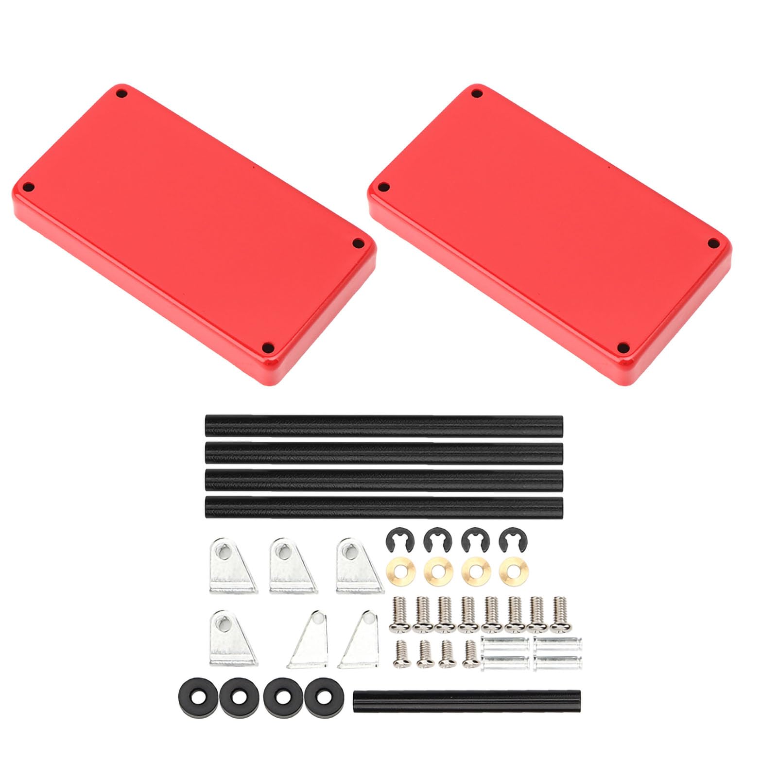 Tools Trolley Kit, Mini 2 Tier Tools Storage Trolley Mobile Workshop Garage Repair RC Accessories for 1/8 1/10 1/12 1/16 Scale Model Large Size(Red)