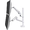 Ergotron – LX Vertical Stacking Dual Monitor Arm, VESA Desk Mount – for 2 Monitors Up to 40 Inches, 7 to 22 lbs Each – Tall Pole, White