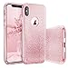 BASSTOP iPhone X Case, Luxury Bling Crystal Glitter Sparkle Phone Case Detachable 3 Layers Shockproof Hard PC Back Soft TPU Inner Shining Case for Apple iPhone X,iPhone 10 (Pink)