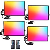 Onforu LED Flood Light Outdoor 30W 2500LM, Color Changing RGBW Floodlight with Remote, 2700K Warm White IP66 Stage Lights Indoor Uplights for Events, Uplighting for Halloween 4 Pack