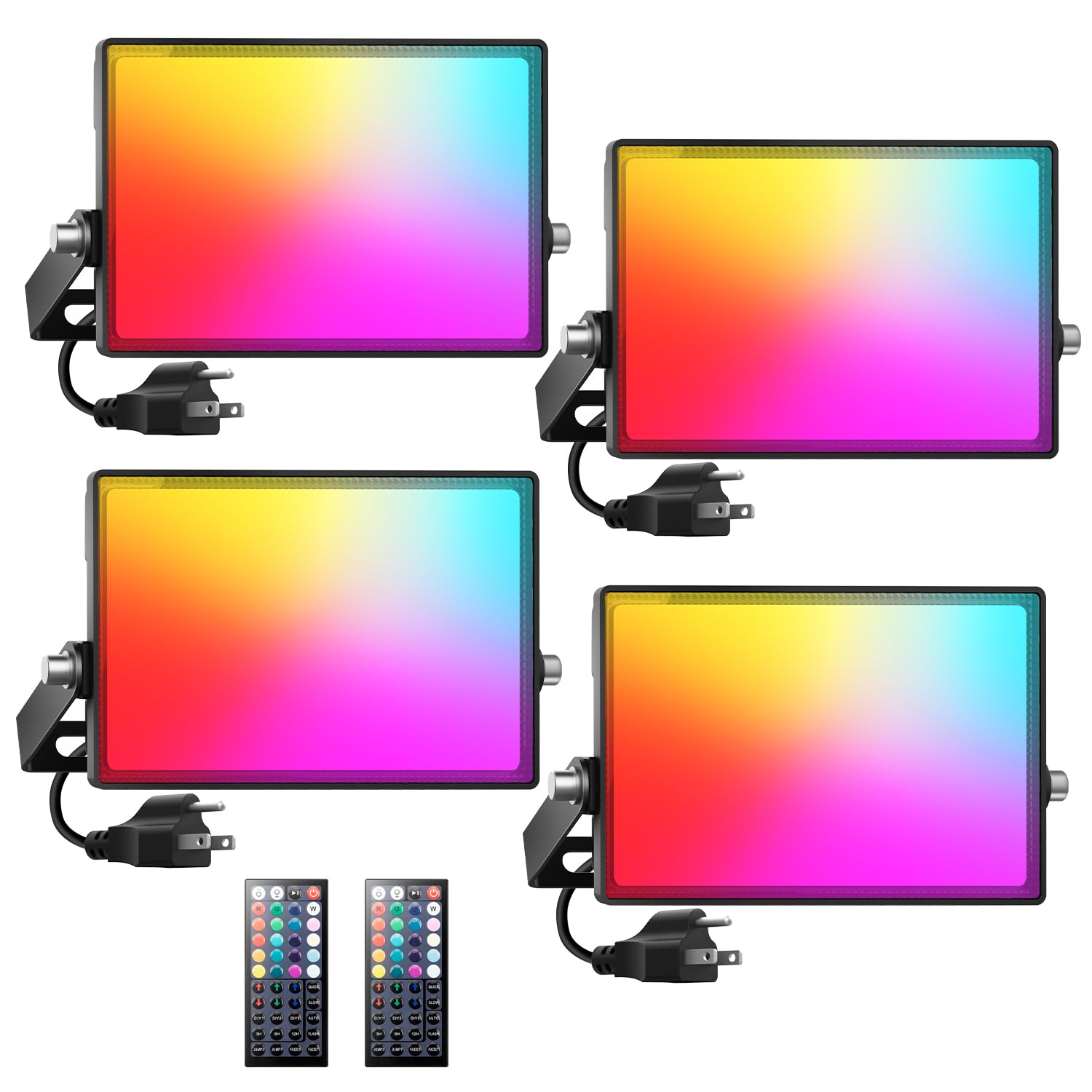 Photo 1 of (missing pieces) Onforu LED Flood Light Outdoor 30W 2500LM, Color Changing RGBW Floodlight with Remote, 2700K Warm White IP66 Stage Lights