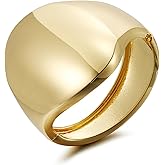 YMBYCM Chunky Gold-plated Bangle Bracelets for Women Trendy Wide Chunky Cuff Bracelets Hammered Irregular Wrist Cuff Wrap Bracelet