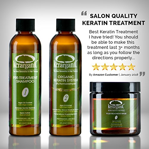 KERARGANIC KERATIN TREATMENT SET ORGANIC FORMALDEHYDE FREE 4oz
