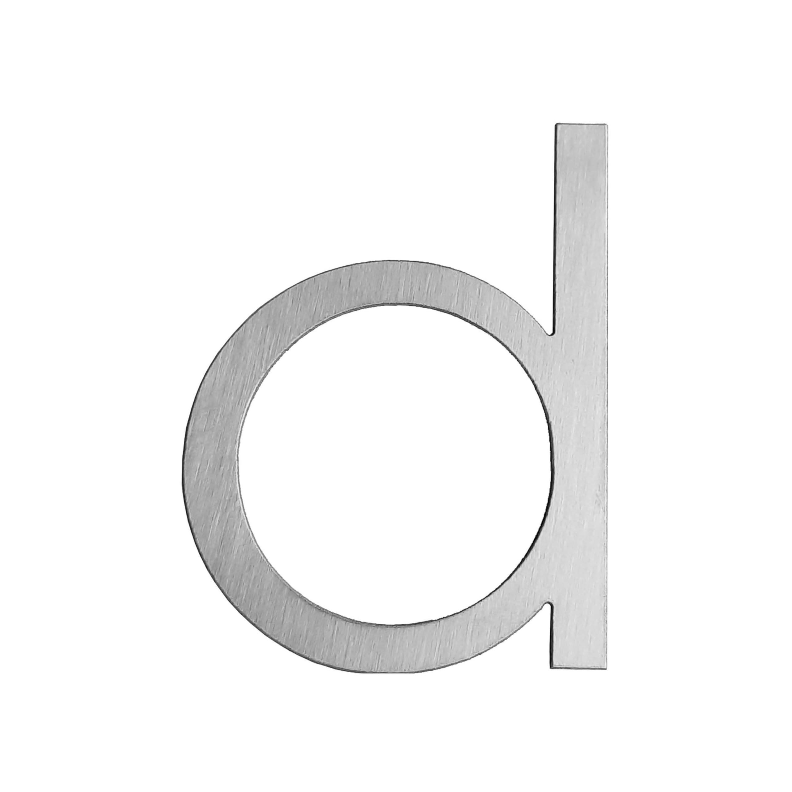 GUIZZO creart Stainless Steel External House Number - Height 10 cm - Letter d - Artisan Product and Made in Italy