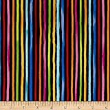 Loralie Designs Cool Cats Happy Stripe Black Fabric The Yard