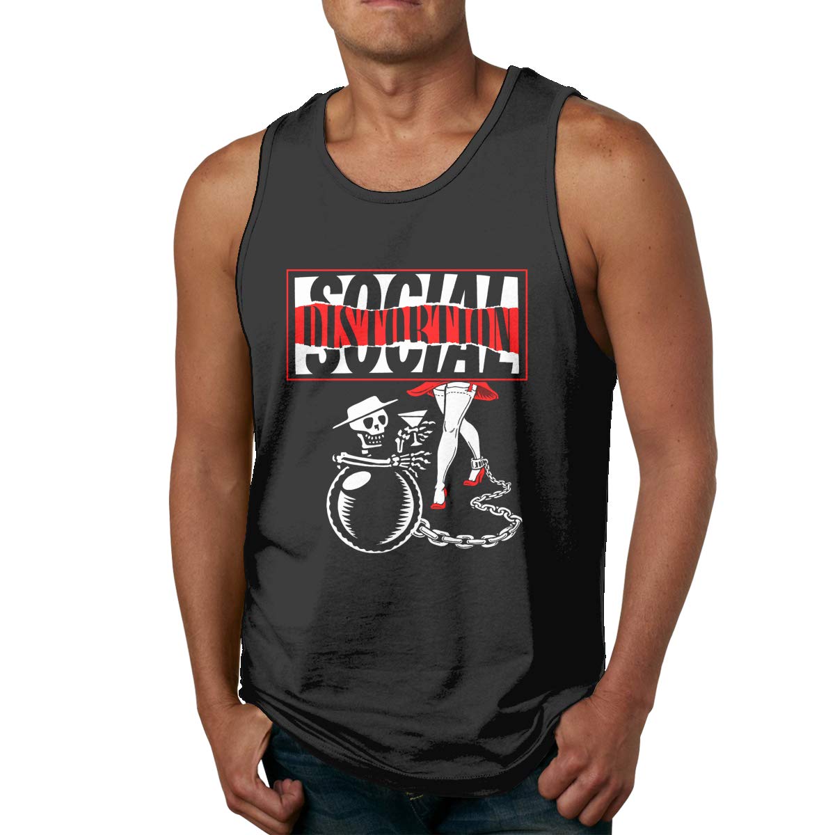 Hawnferk Mike Ness Social Distortion Tank Tops For Stretchy Sleeveless Shirt Low Workout R