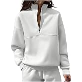 Verdusa Women's Half Zip Pullover Mock Neck Sweatshirt Sport Workout Drop Shoulder Sweatshirt Tops