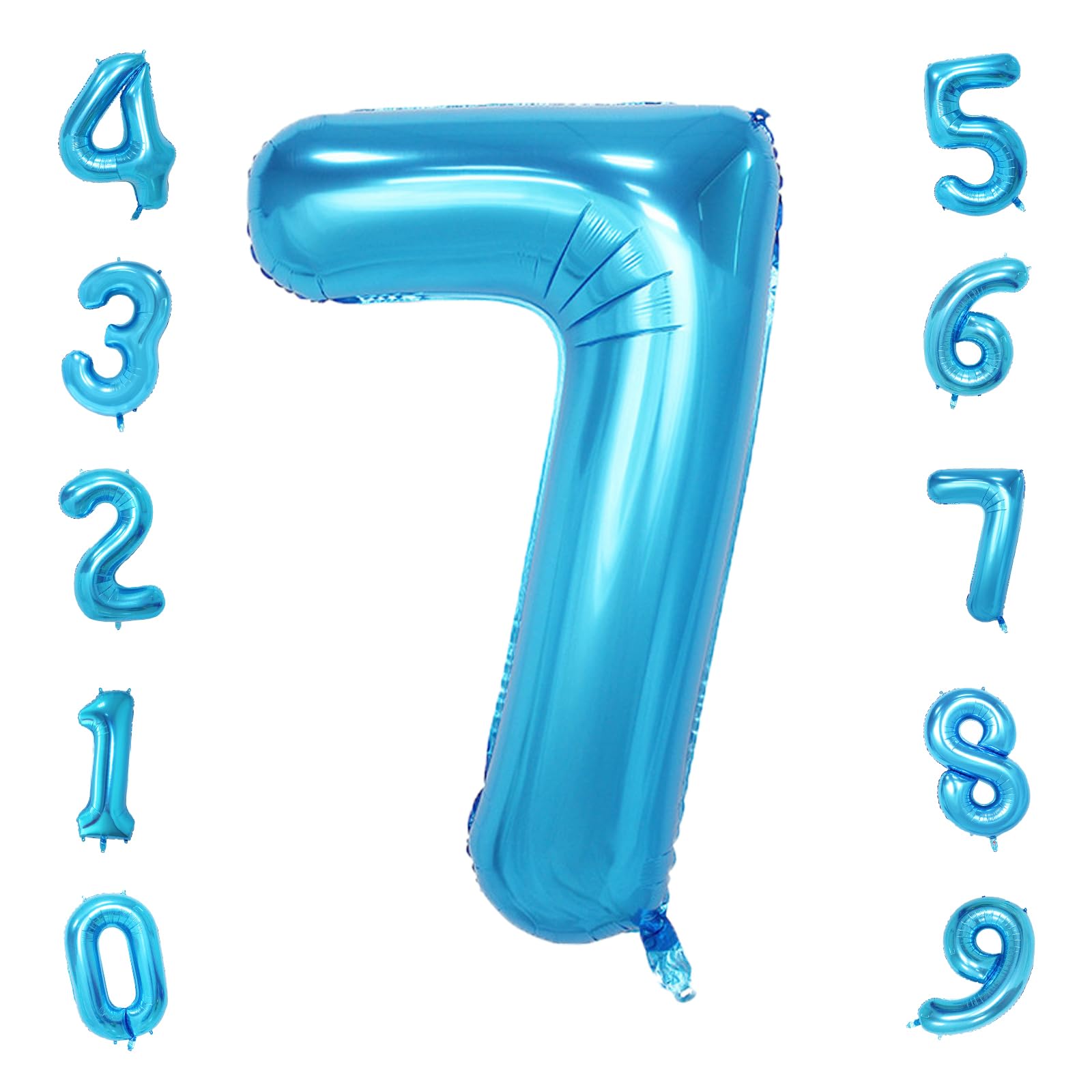 Photo 1 of 40 Inch Blue Number Balloons, Helium Mylar Foil Number Balloons for Birthdays, Number 7 Balloon for Party Wedding Birthday Bridal Shower Graduation Anniversary Celebration Party Decorations Supplies