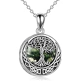 Tree of Life Urn Necklaces for Ashes Sterling Silver Abalone Shell/Opal Tree of Life Cremation Jewelry for Ashes Memory Jewelry for Women Men