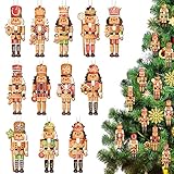 36 Pcs Christmas Candy Nutcracker Ornaments Wood