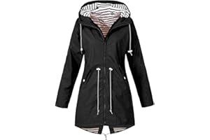 UOFOCO Women's Hooded Anoraks Raincoats Trenchcoats Casual Loose Windbreaker Long Jacket Plus Size Warm Outwear Coat (S-5XL)