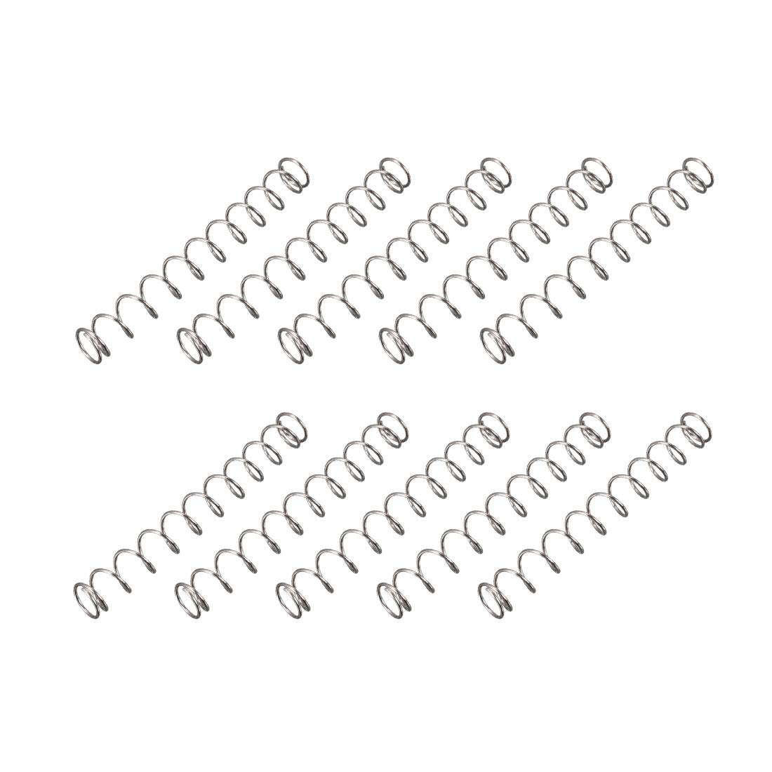 sourcing map Compression Spring - 0.5mm Wire Dia, 5.5mm OD, 42mm Free Length Spring Steel Extension Spring,Silver,10Pcs