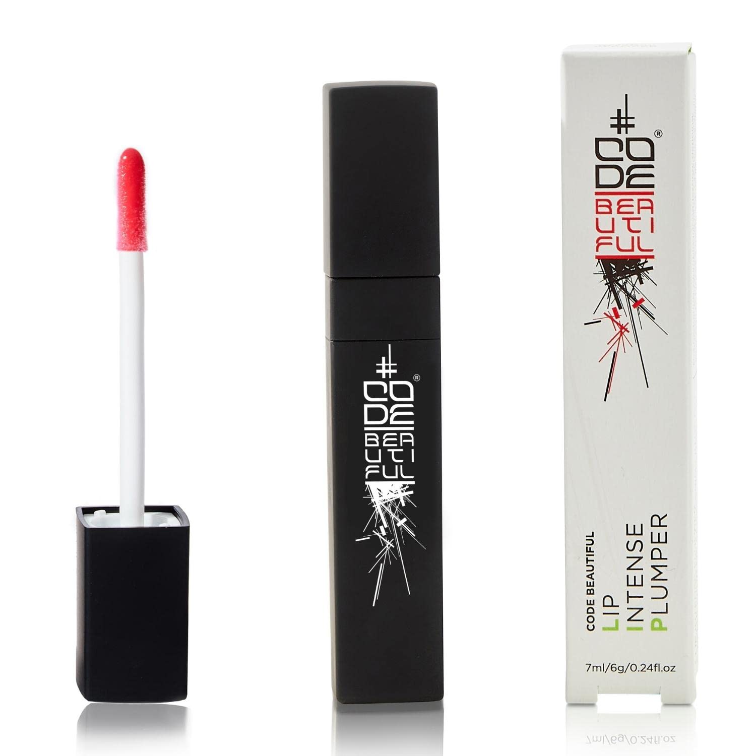 CODE Beautiful Lip Plumping Treatment Gloss for Fuller Plumper Lips | Long Lasting | Hyaluronic Acid Infused | Vegan & Cruelty Free | Lip Intense Plumper 7ml