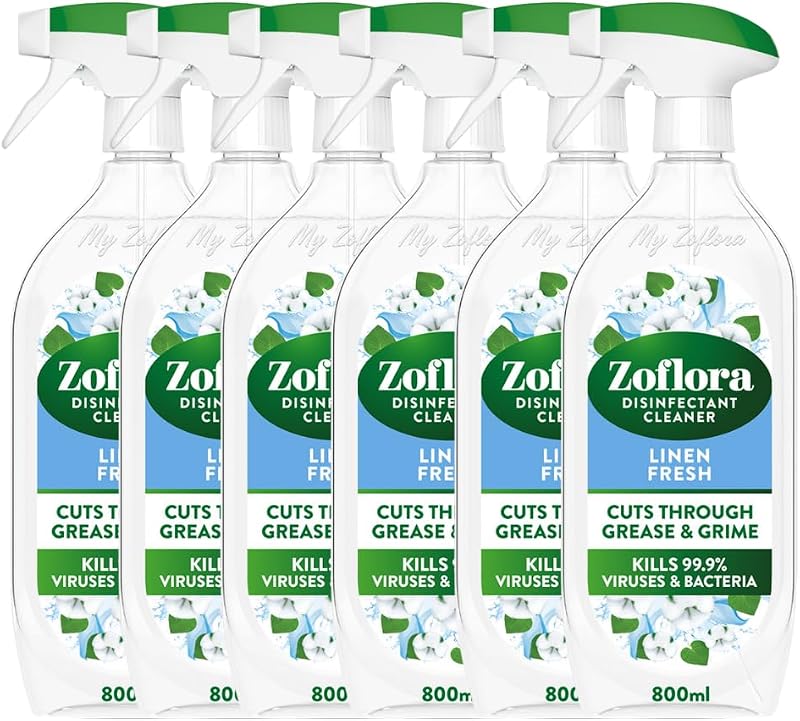 Zoflora Linen Fresh Multipurpose Disinfectant Spray 6 x 800ml Pack
