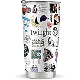 LONGXIN Twilight Merch Vampire Lover Tumbler Edward's Girl Movie Inspired Gift Forks Washington Gift Twilight Gifts for Movie Fans Girls Women Stainless Steel Tumblers 20oz