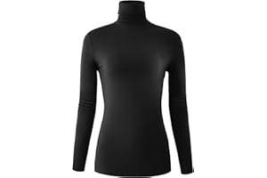 AUHEGN Women's Long Sleeve Lightweight Turtleneck Top Pullover Casual Active Layer Tops Shirts